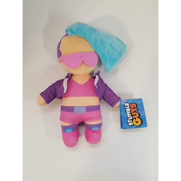 Stumble Guys Veloci T With Purple Jacket 8-Inch Plush Pink Blue Purple Brand New - Picture 1 of 4